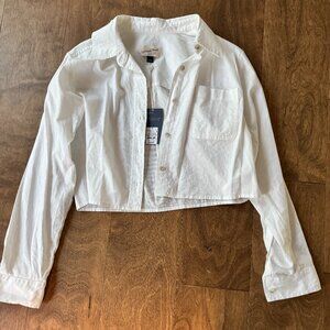 Universal Thread Cropped White Button Down/Small/NWT